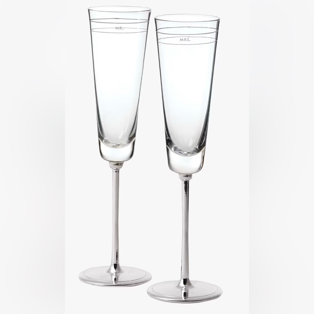 Kate Spade Darling Point™ "Mr." and "Mrs." 2-piece Champagne Flute Set